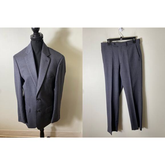 Jos A Bank Grey Suit Size 31 Pant with matching wool jacket - Picture 1 of 10